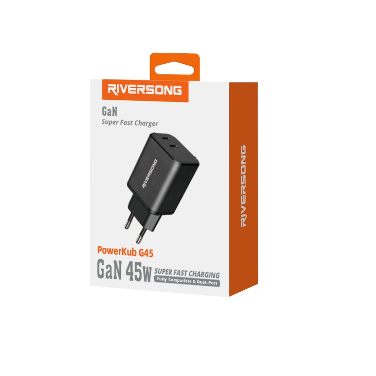 Riversong adowarka sieciowa PowerKub G45 2x USB-C 45W czarna AD95 / 2