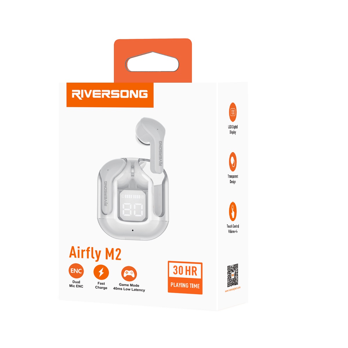 Riversong s�uchawki Bluetooth AirFly M2 TWS bia�e EA233 / 2