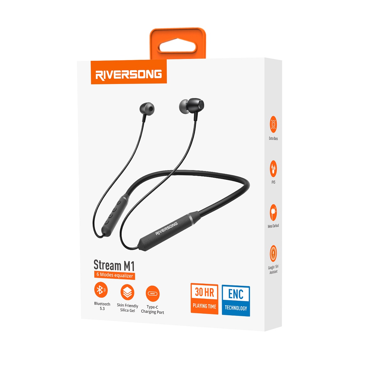 Riversong s�uchawki Bluetooth Stream M1 czarne EA512 / 5