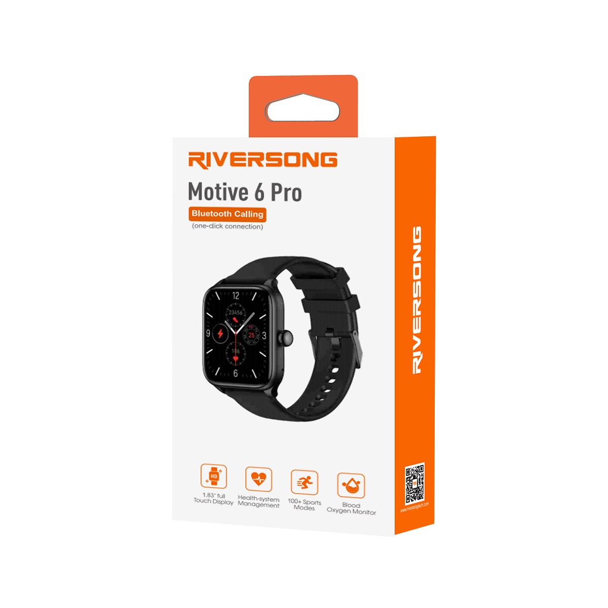 Elektroniczny sportowy zegarek inteligentny kwadratowy wodoodporny Riversong Motive 6 Pro szary SW62 / 6