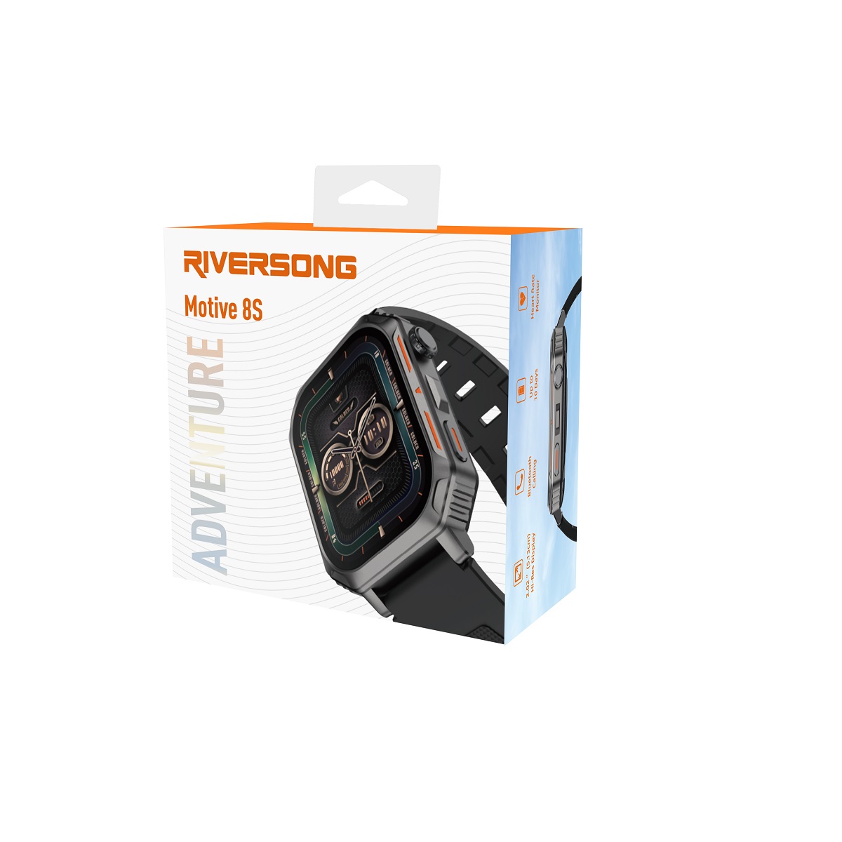 Mski elektroniczny wodoodporny zegarek sportowy kwadratowa koperta smartwatch Riversong Motive 8S szary SW803 / 5