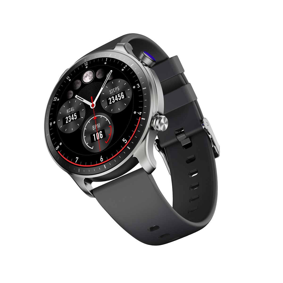Elegancki zegarek mski wodoodporny elektroniczny sportowy z okrga tarcz smartwatch Riversong Motive 9 Pro szary SW901 / 2