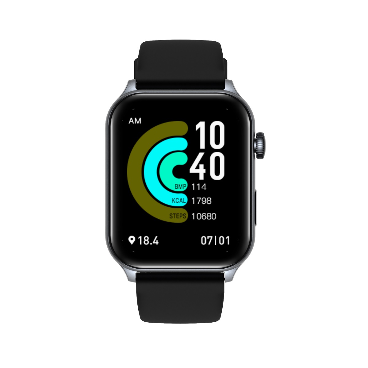 Inteligentny zegarek sportowy wodoodporny smartwatch z kwadratow kopert damski / mski Riversong Motive 9 szary SW900 / 2
