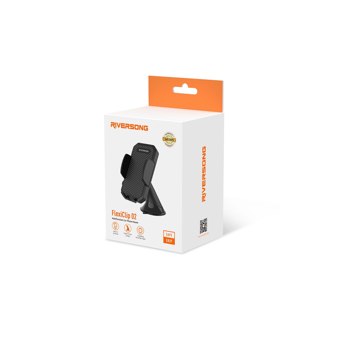 Riversong uchwyt samochodowy FlexiClip 02 czarny z przyssawk� CH21 / 2