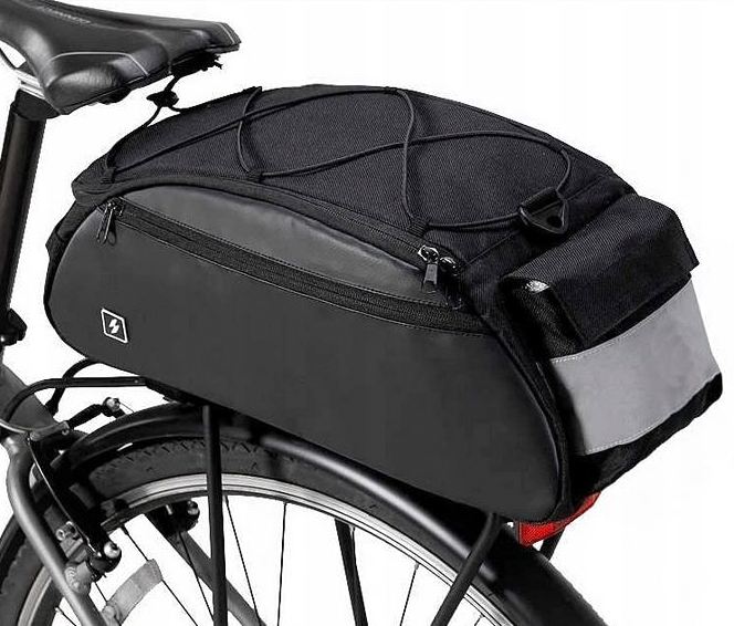 Sakwa rowerowa wodoszczelna i pojemna torba montowana do baganika roweru na wycieczki 10 litrw Roswheel Sahoo 142002 czarna / 3