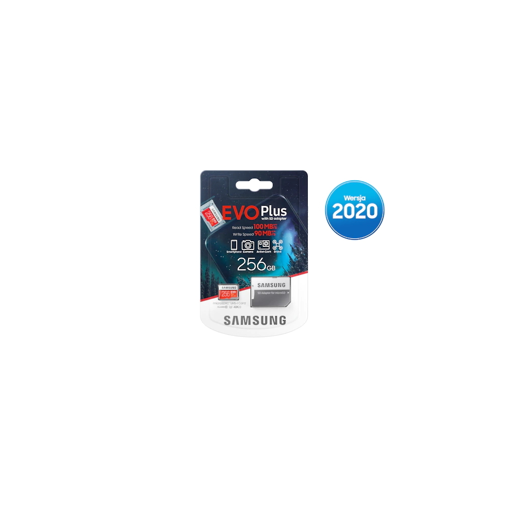 Samsung Karta pami�ci MB-MC256HA/EU EVO+ mSD +Adapter / 3