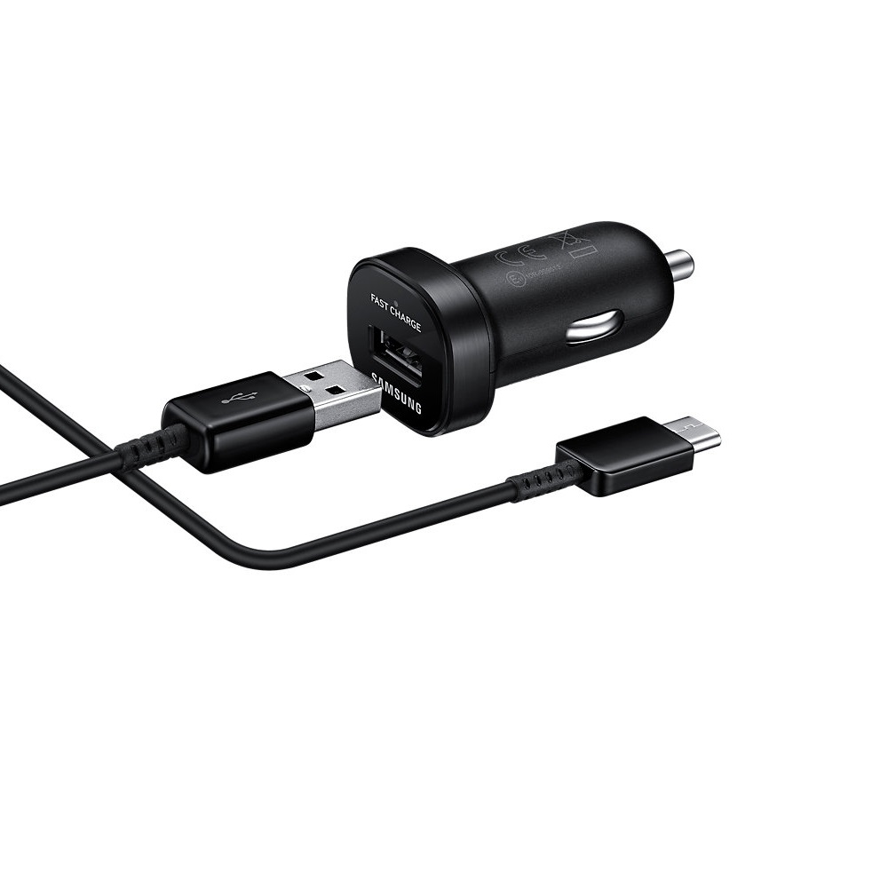 Samsung �adowarka samochodowa Fast Charge + kabel USB typ-C czarna