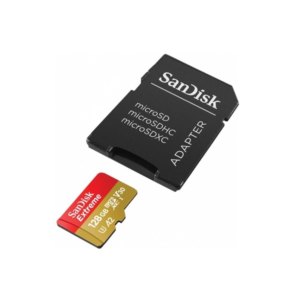 SanDisk Extreme microSDXC 128GB 160/90MB/s UHS-I U3 ActionCam + adapter / 3