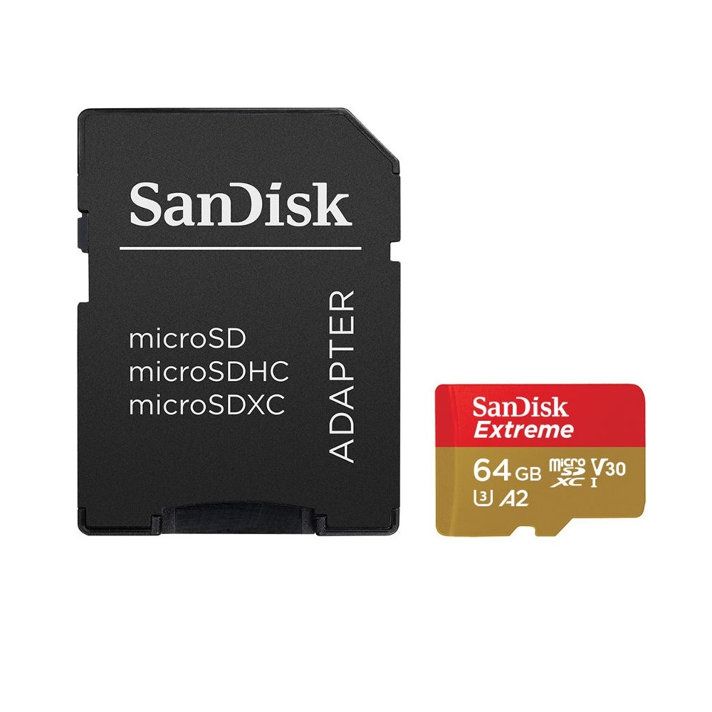 SanDisk Extreme microSDXC 64GB 160/60MB/s UHS-I U3 Mobile + adapter / 3