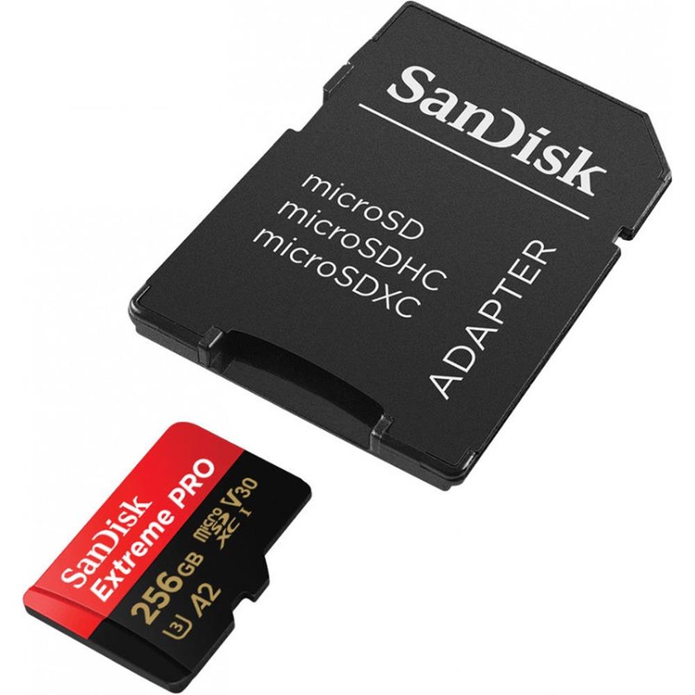 SanDisk Extreme PRO microSDXC 256GB 170/90MB/s UHS-I U3 + adapter / 3