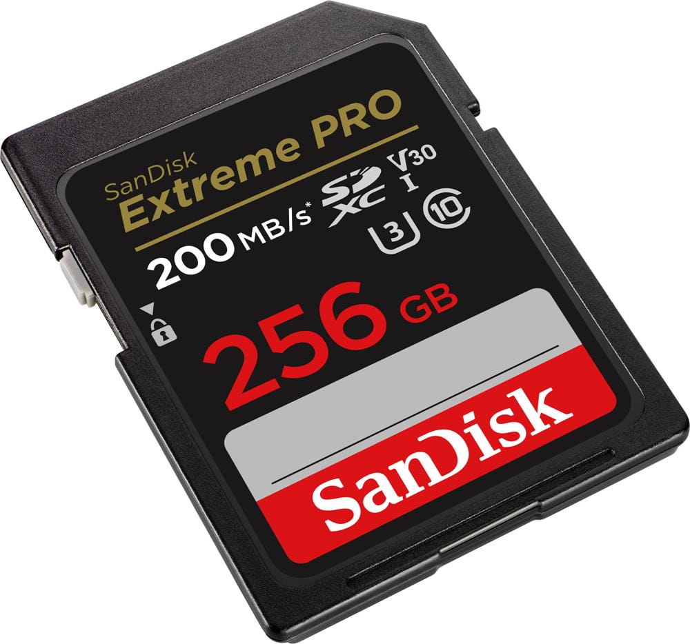 SanDisk karta pamici 256GB SDXC Extreme Pro 200 / 140 MB/s C10 V30 UHS-I U3 / 2