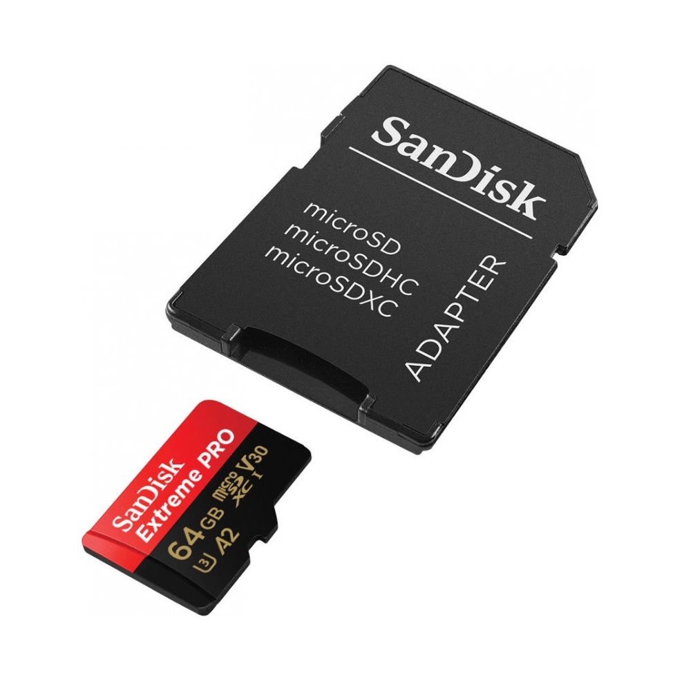 SanDisk karta pamici EXTREME PRO microSDXC (64GB | class 10 | 170/90 MB/s | UHS-I) + adapter / 5