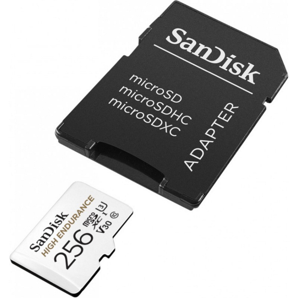 SanDisk karta pami�ci High Endurance (rejestratory i monitoring) microSDXC 256 GB V30 z adapterem / 2