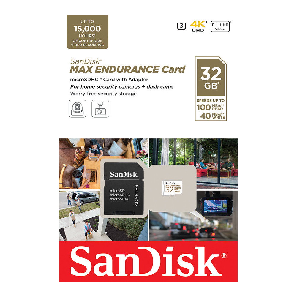 SanDisk karta pami�ci Max Endurance (rejestratory i monitoring) microSDHC 32 GB z adapterem / 2