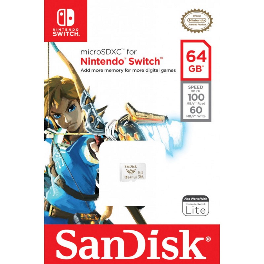 SanDisk karta pamici Nintendo Switch microSDXC 64 GB 100/60 MB/s V30 UHS-I U3 / 3