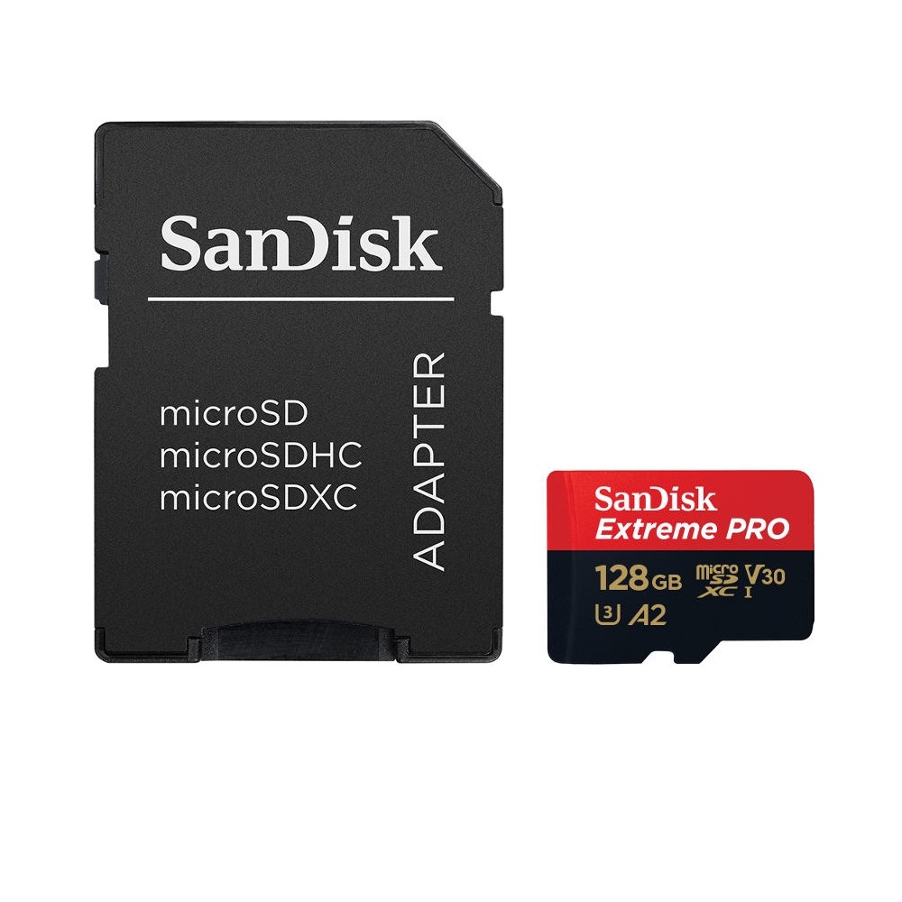 SanDiskExtreme PRO microSDXC 128GB 170/90MB/s UHS-I U3 + adapter / 3