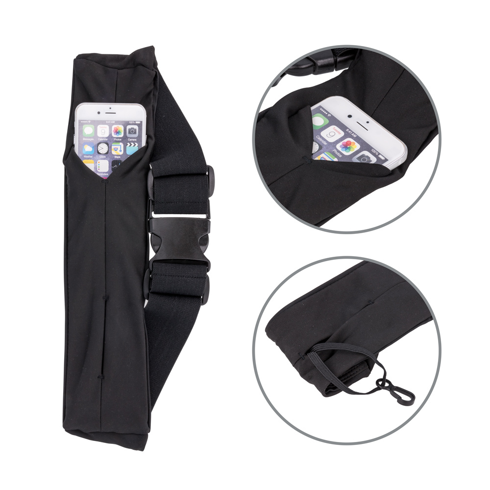 Saszetka elastyczny pas z kieszeniami czarny / 4