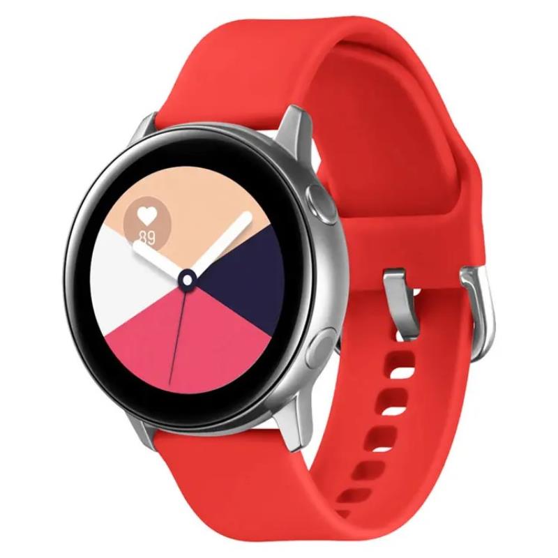 SILIKONOWA OPASKA DO SMARTWATCH 20MM UNIWERSALNA, RED / CZERWONY