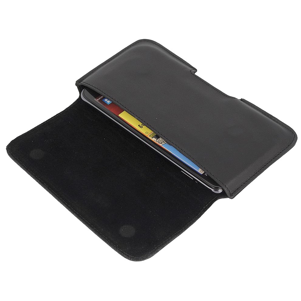 Sk�rzana kabura na telefon do paska pozioma czarna Oppo Reno 13FS 5G / 5