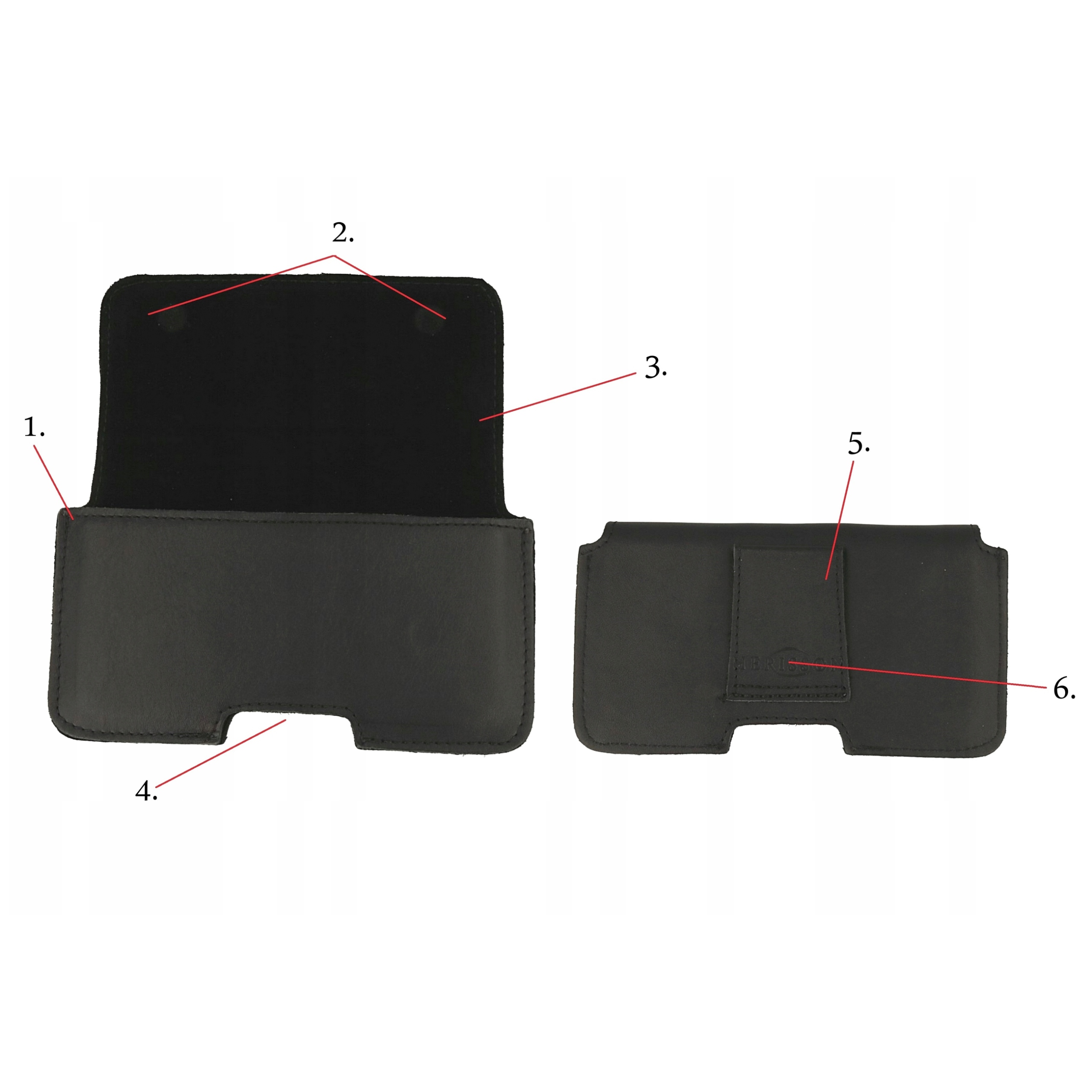 Sk�rzana kabura na telefon do paska pozioma czarna Oppo Reno 13FS 5G / 8