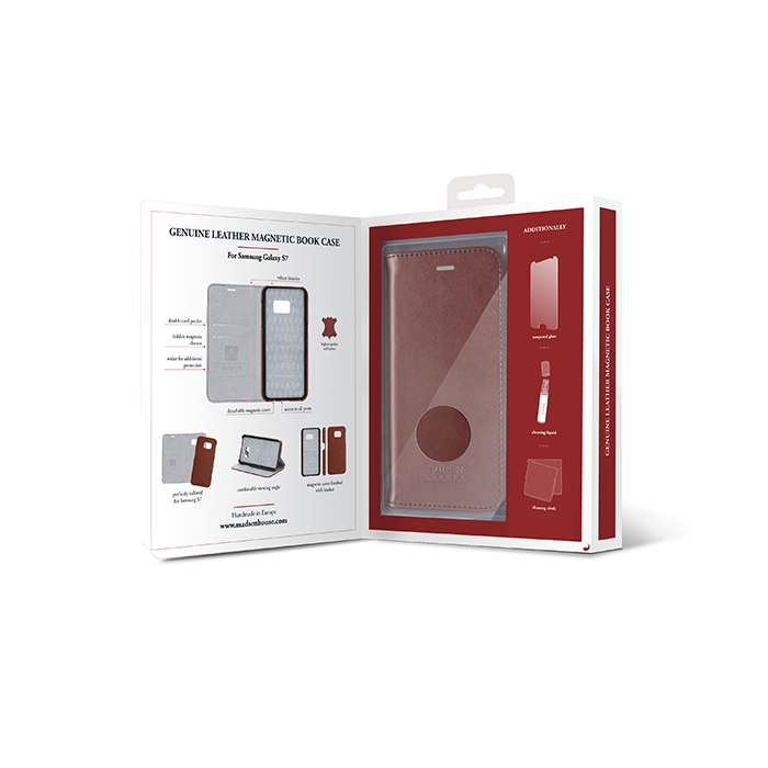 Sk�rzane etui Book Case Madsen House br�zowe Samsung Galaxy S7 G930 / 6