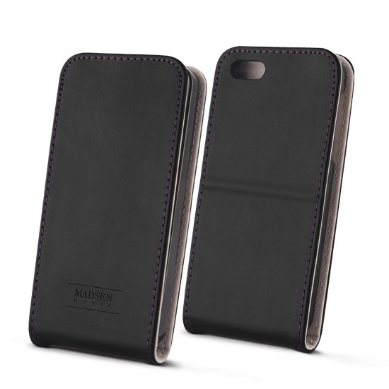 Sk�rzane etui Flip Case Madsen House czarne Apple iPhone SE / 3