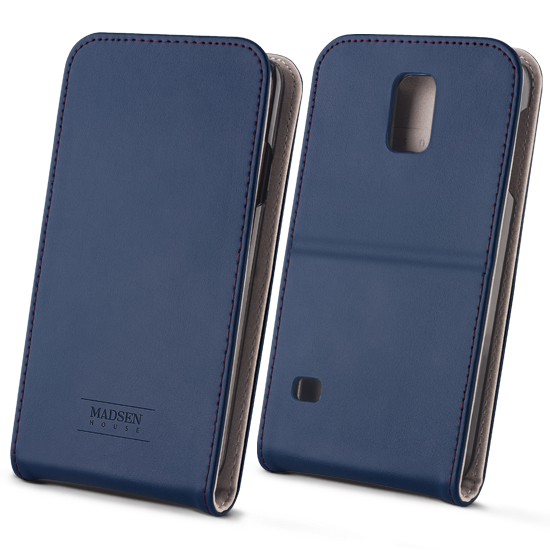 Sk�rzane etui Flip Case Madsen House granatowe Samsung Galaxy S5 / 3