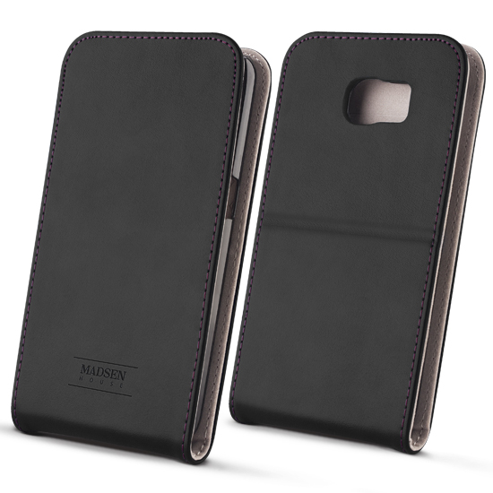 Sk�rzane etui Flip Case Madsen House czarne Samsung Galaxy S6 / 3