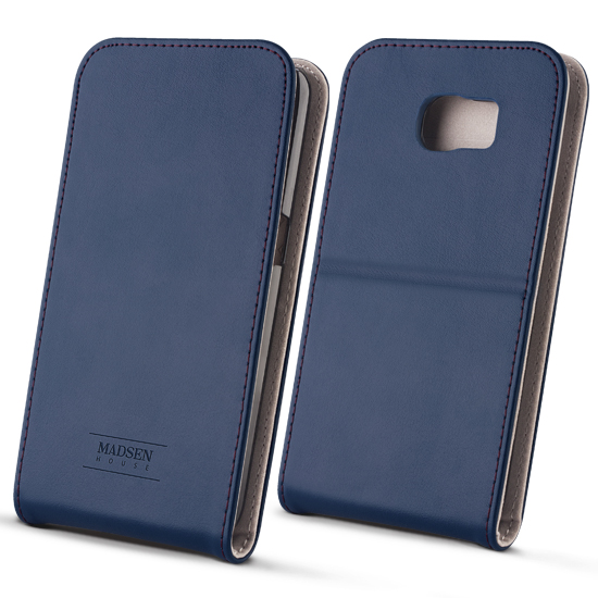 Sk�rzane etui Flip Case Madsen House granatowe Samsung Galaxy S6 / 3