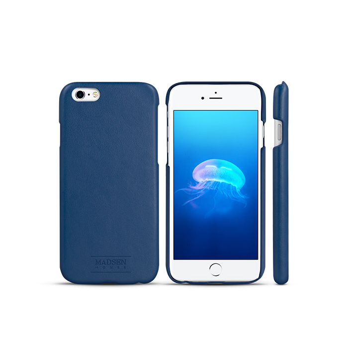Skrzane etui z magnetyczn nakadk niebieskie Apple iPhone 6s Plus