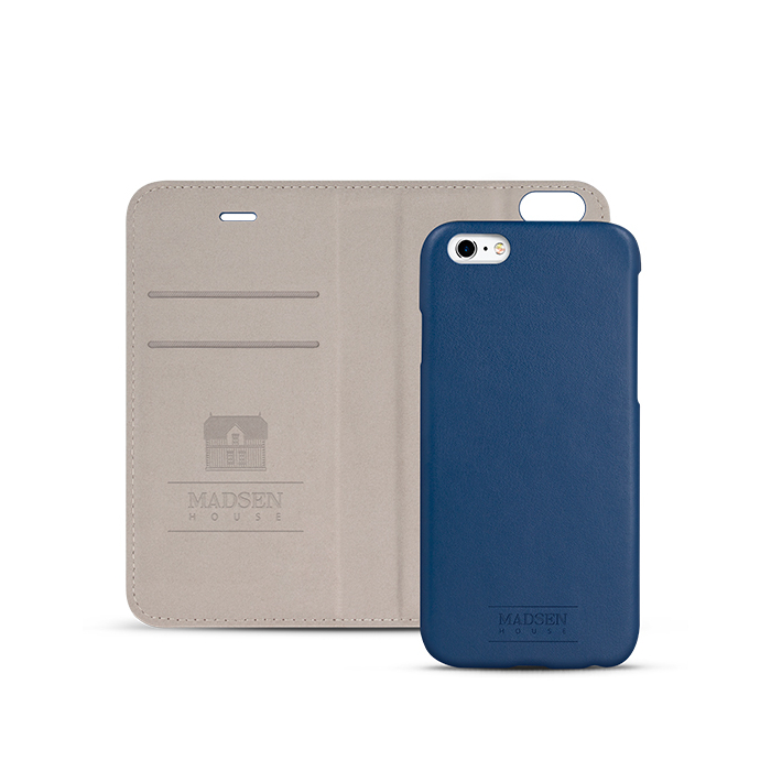 Sk�rzane etui z magnetyczn� nak�adk� niebieskie Apple iPhone 6s Plus / 3