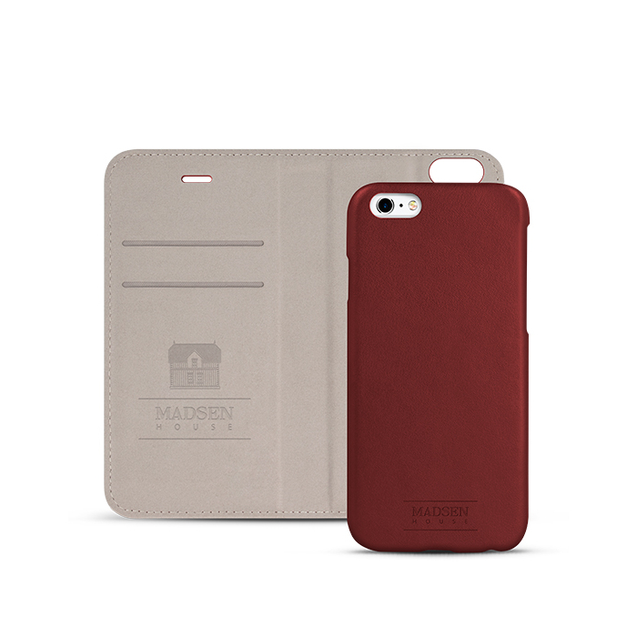 Sk�rzane etui z magnetyczn� nak�adk� bordowe Apple iPhone 6s Plus / 3