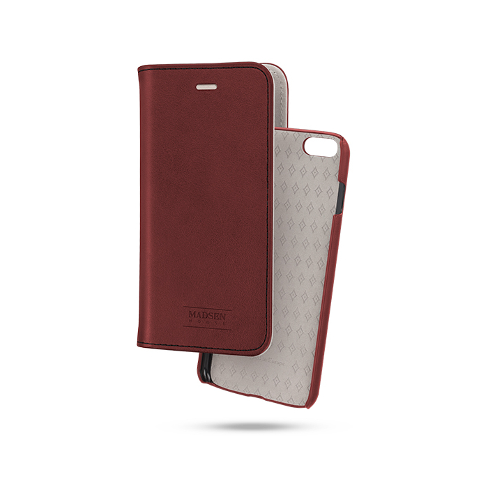 Sk�rzane etui z magnetyczn� nak�adk� bordowe Apple iPhone 6s Plus / 4