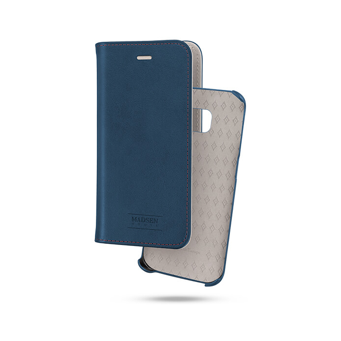 Sk�rzane etui z magnetyczn� nak�adk� niebieskie Samsung Galaxy S6 Edge G925 / 4