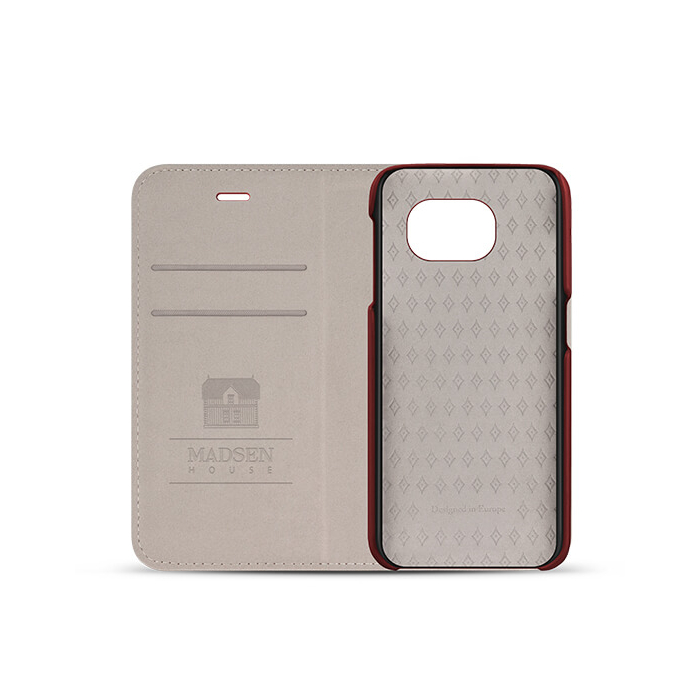 Sk�rzane etui z magnetyczn� nak�adk� bordowe Samsung Galaxy S6 / 2