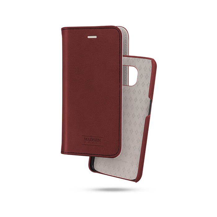 Sk�rzane etui z magnetyczn� nak�adk� bordowe Samsung Galaxy S6 / 4