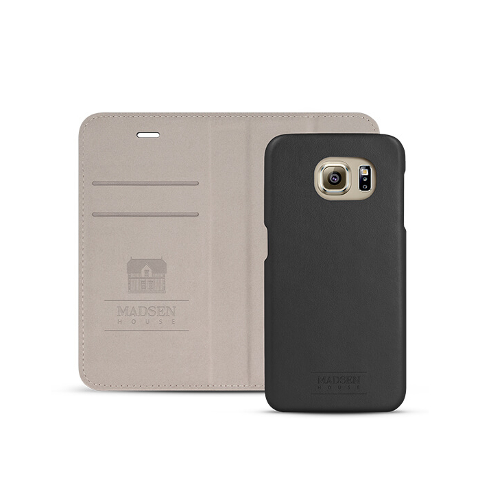 Sk�rzane etui z magnetyczn� nak�adk� czarne Samsung Galaxy S6 / 3