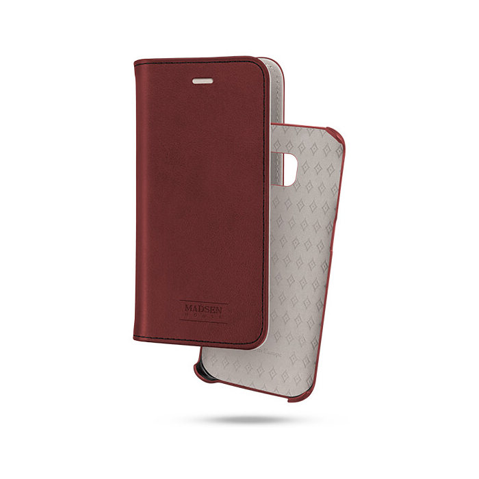 Sk�rzane etui z magnetyczn� nak�adk� bordowe Samsung Galaxy S6 Edge G925 / 4