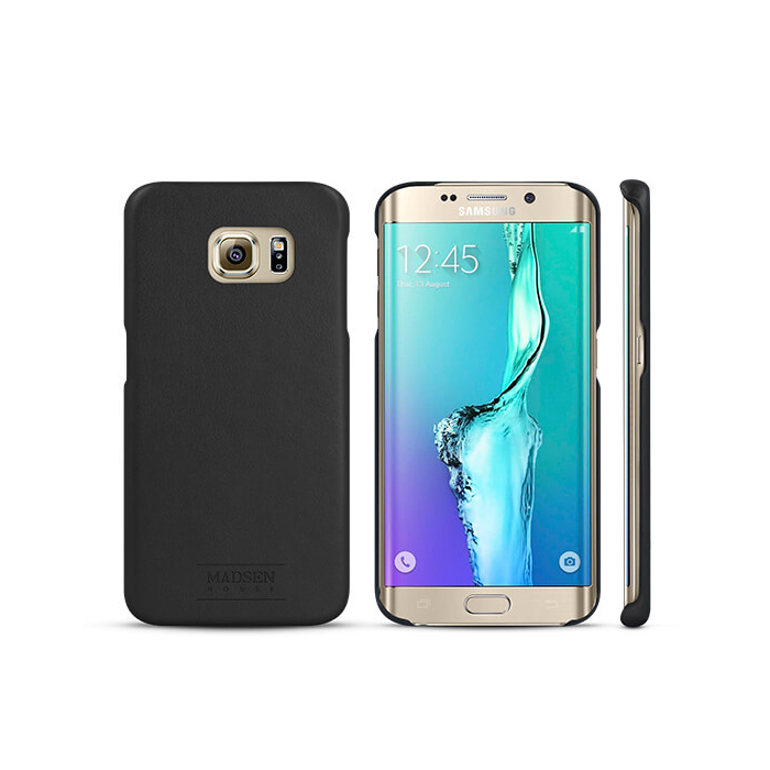 Sk�rzane etui z magnetyczn� nak�adk� czarne Samsung Galaxy S6 Edge G925