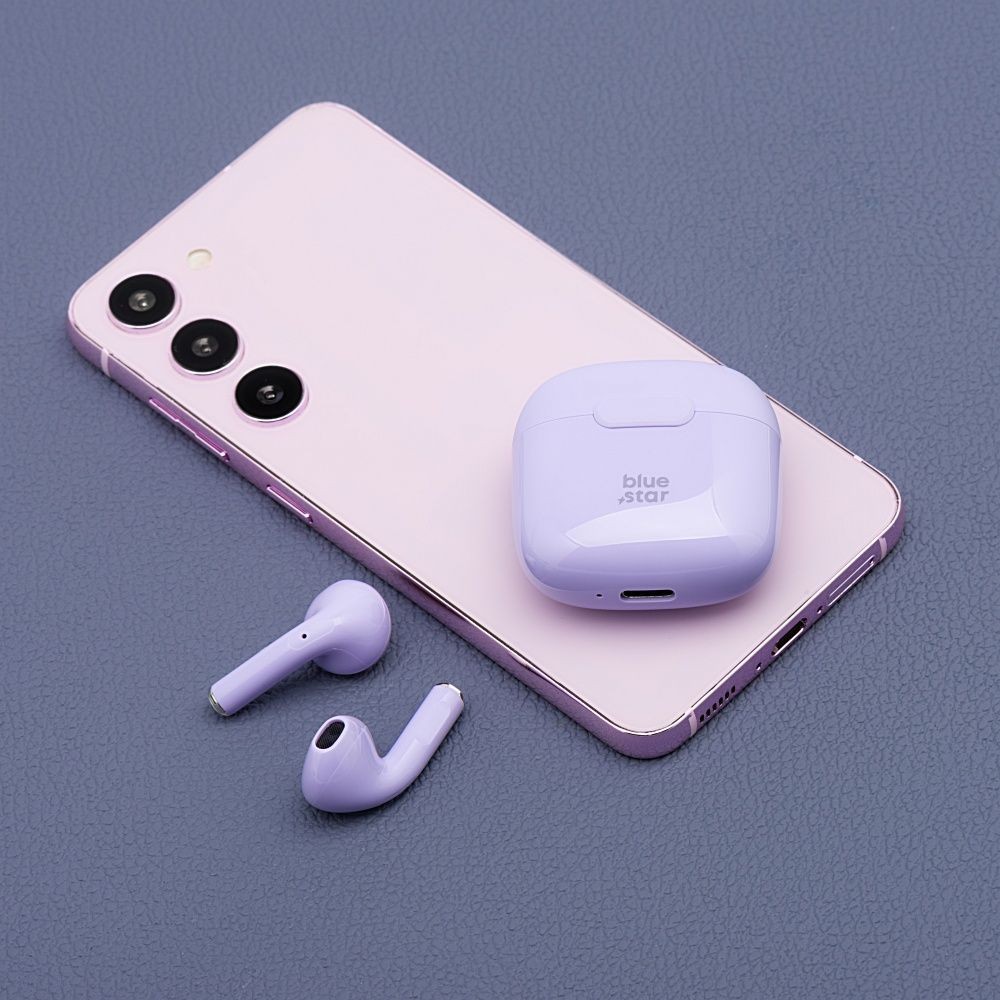 S�uchawki bezprzewodowe Blue Star TWS Bluetooth 5.3 fioletowe Sony Xperia XA1 Ultra / 7