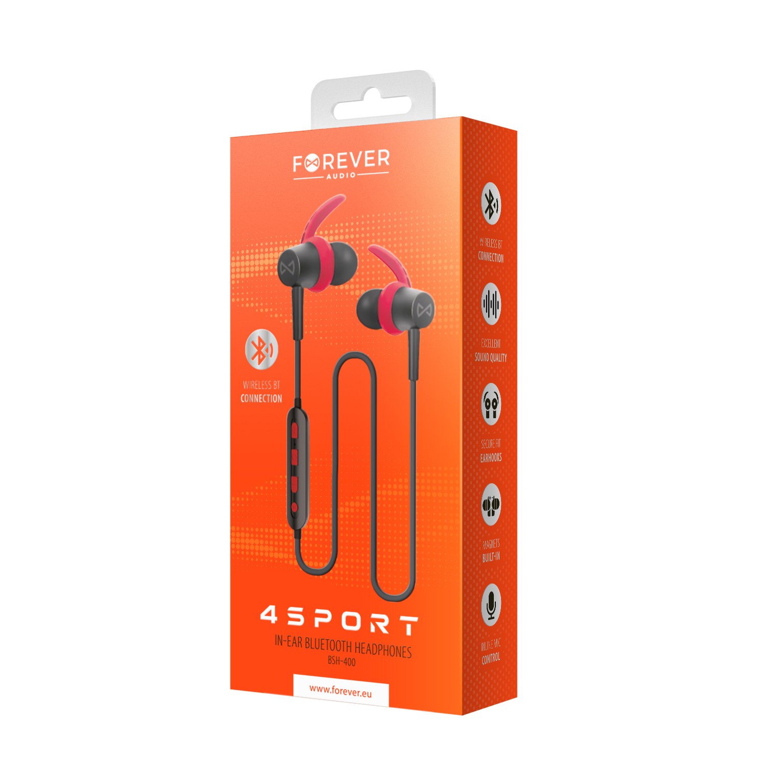 S�uchawki Bluetooth Forever 4Sport  BSH-400 czerwone
