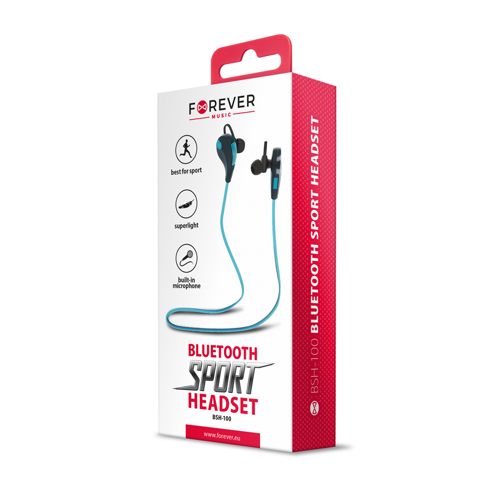 S�uchawki Bluetooth Forever BSH-100 niebiesko-czarne / 2