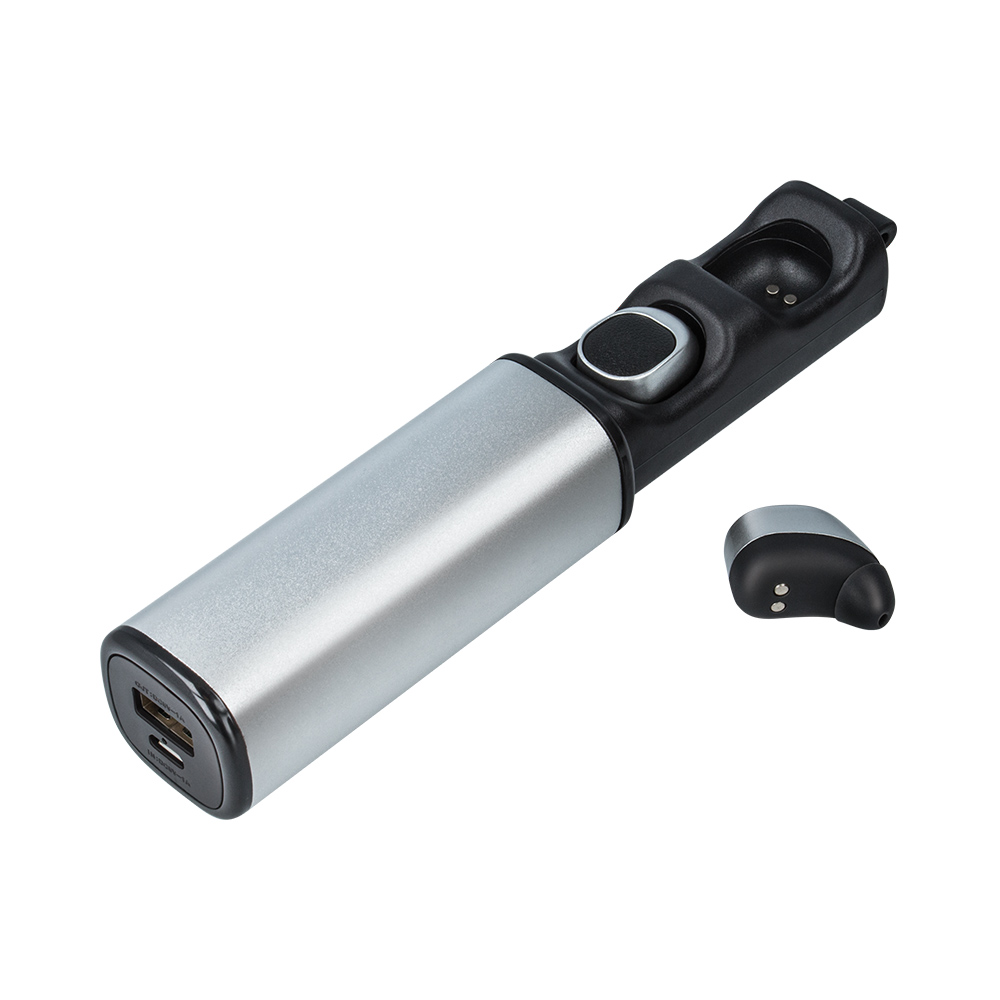 S�uchawki bluetooth Forever z etui �aduj�cym TWE-200 srebrne / 3