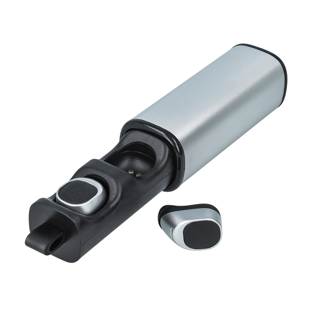 S�uchawki bluetooth Forever z etui �aduj�cym TWE-200 srebrne / 4