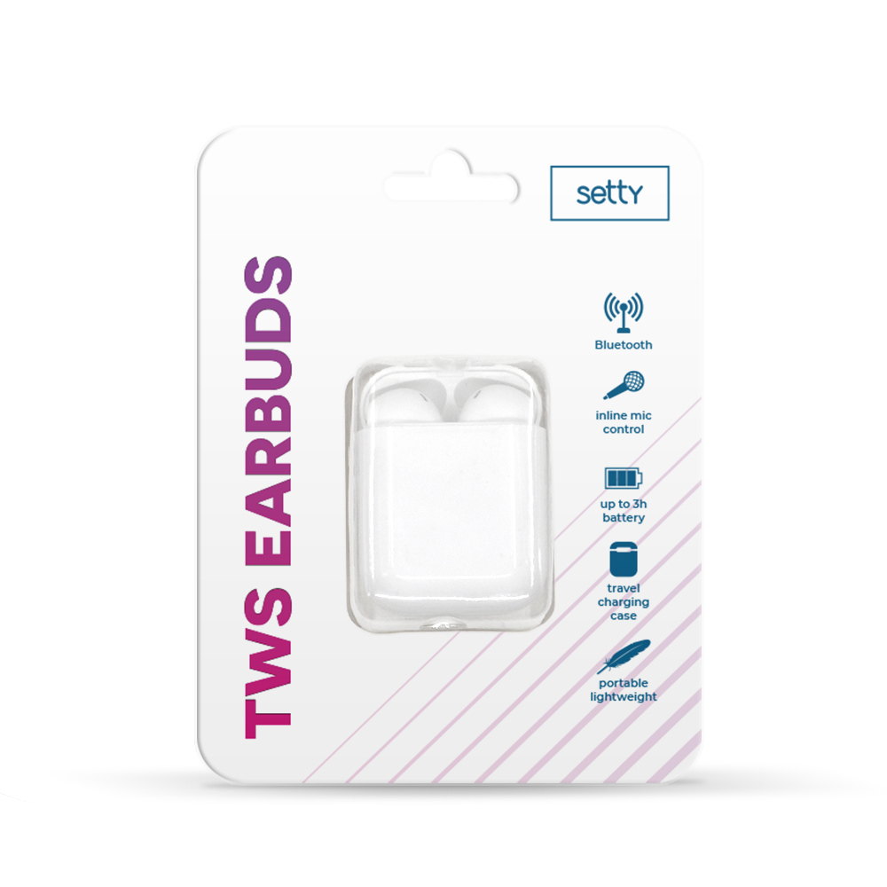 S�uchawki bluetooth z etui �aduj�cym Setty TWS