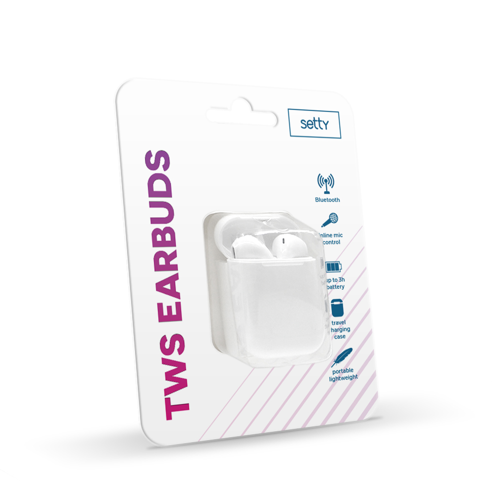 S�uchawki bluetooth z etui �aduj�cym Setty TWS / 2