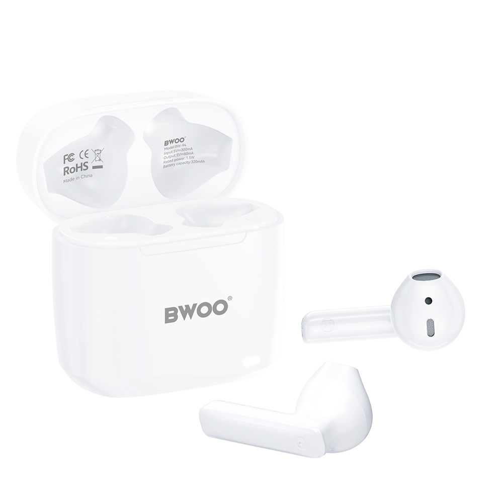 S�uchawki douszne bezprzewodowe bluetooth BWOO TWS do telefonu bia�e Oppo Reno 13FS 5G / 4