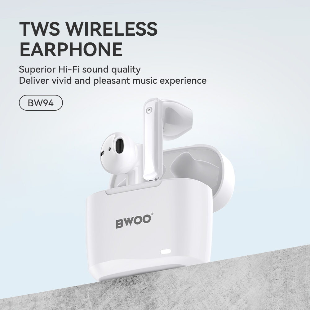 S�uchawki douszne bezprzewodowe bluetooth BWOO TWS do telefonu bia�e Oppo Reno 13FS 5G / 7