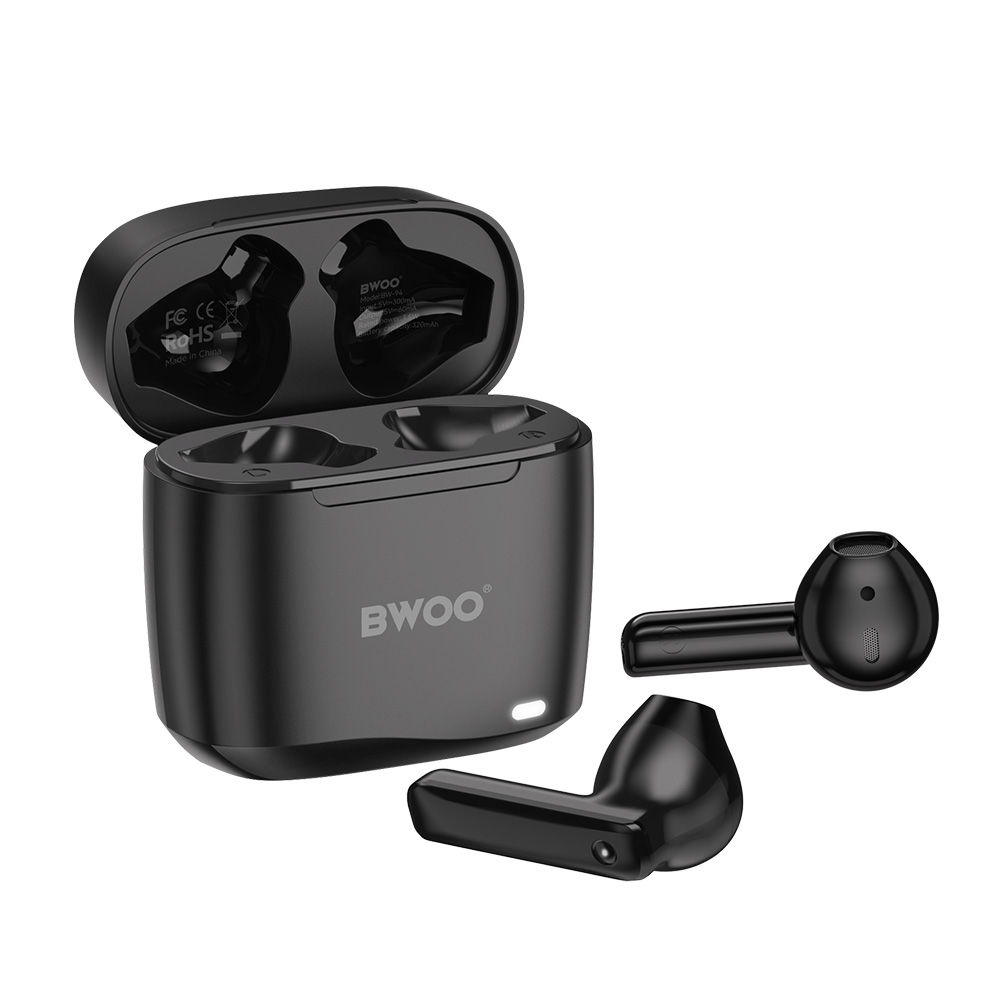 S�uchawki douszne bezprzewodowe bluetooth BWOO TWS do telefonu czarne Oppo Reno 13FS 5G / 4