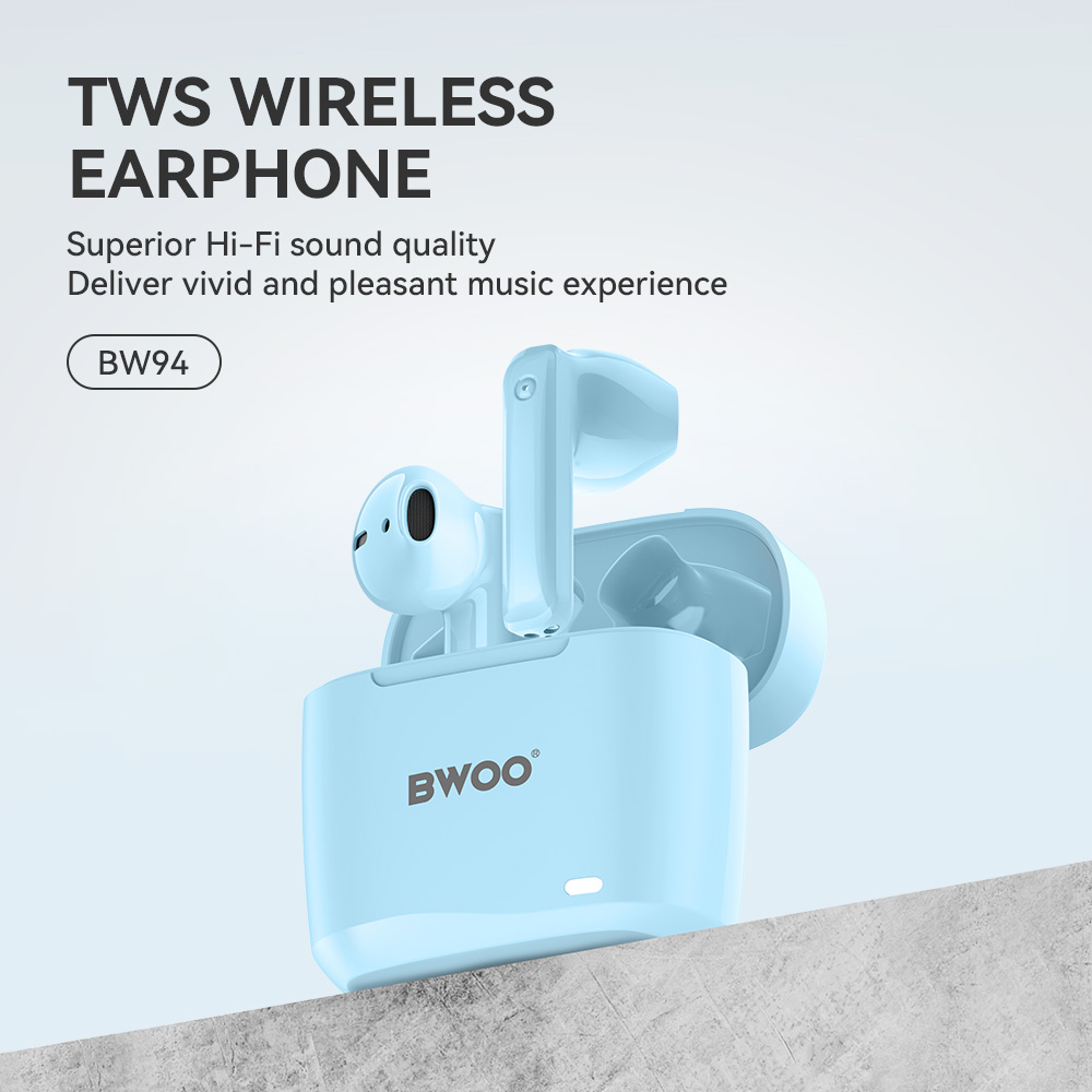 S�uchawki douszne bezprzewodowe bluetooth BWOO TWS do telefonu niebieskie Oppo Reno 13FS 5G / 7